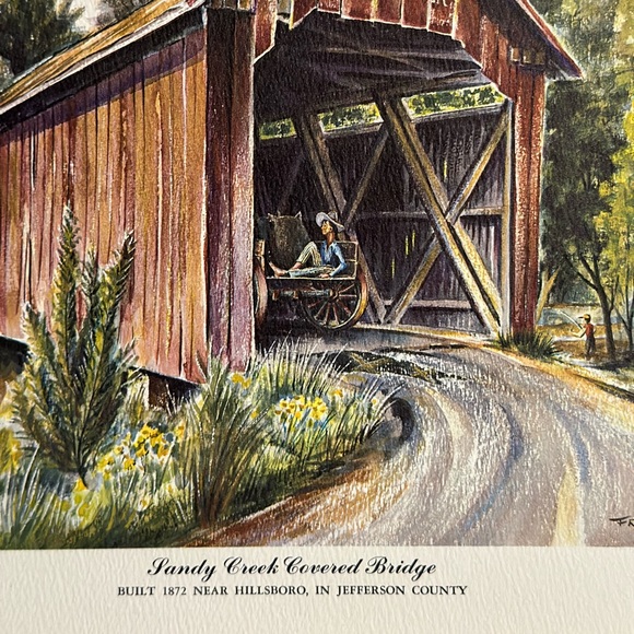 Sandy Creek Covered Bridge 9”x 12” Print - Picture 2 of 4